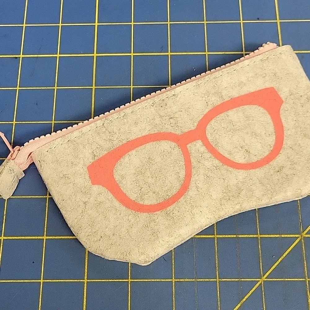 Gray Woolish Glasses Zipper Case Pink